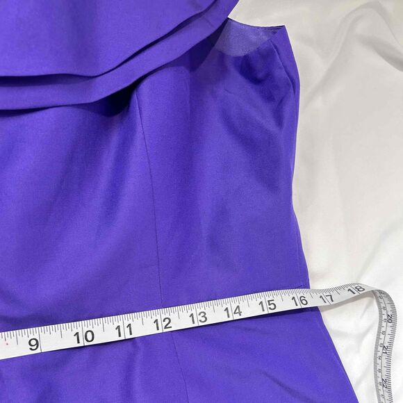 NWT J Crew Womens Purple One-Shoulder Ruffle Back Zip Mini Dress Size 14 - Picture 13 of 13
